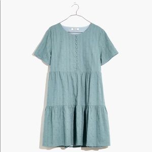 NWOT Madewell Embroidered Eyelet Tiered Mini Dress